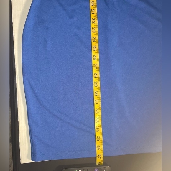 NWT XL blue ruffle sleeve plus stretchy holiday dress Gold one is for reference - Picture 7 of 8